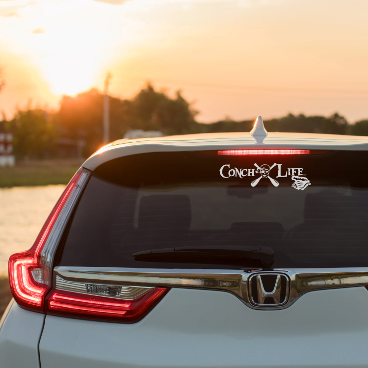 ConchLife™ Decal Skull & Oars White
