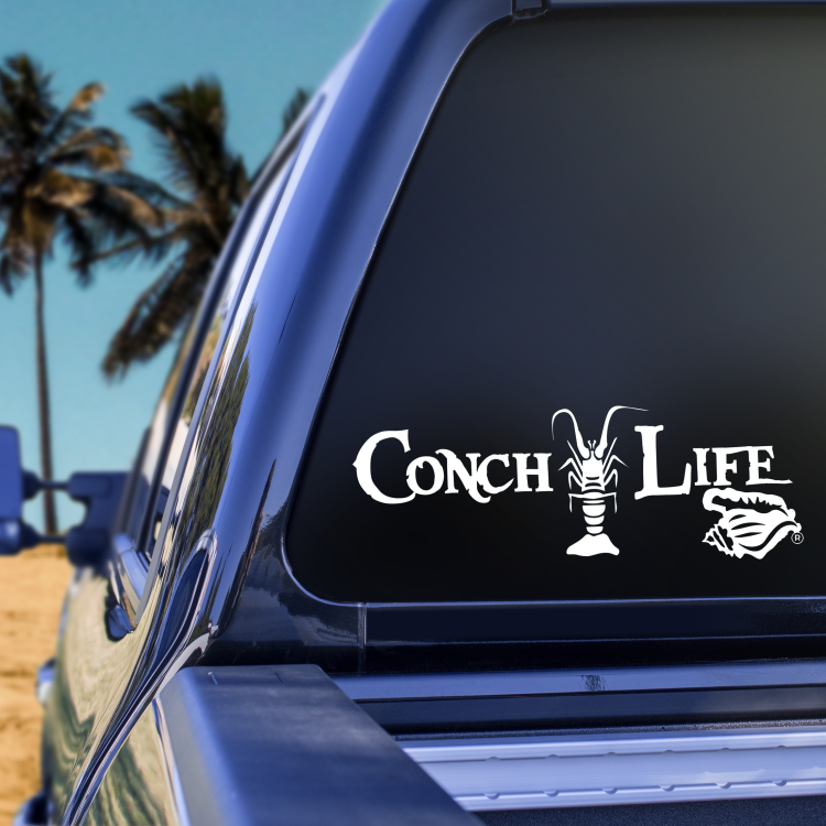 ConchLife™ Florida Lobster Logo Vinyl Decal White