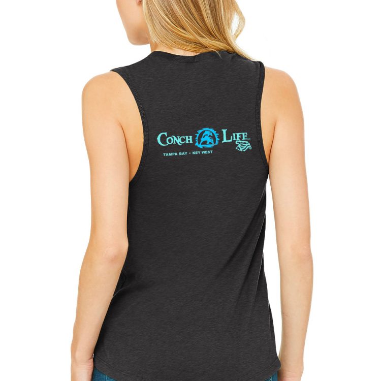 Heather Dark Grey Dolphins Muscle Tank