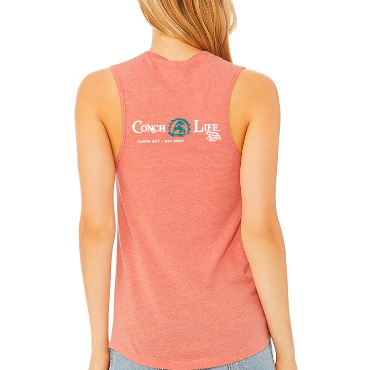 Heather Sunset Dolphins Muscle Tank