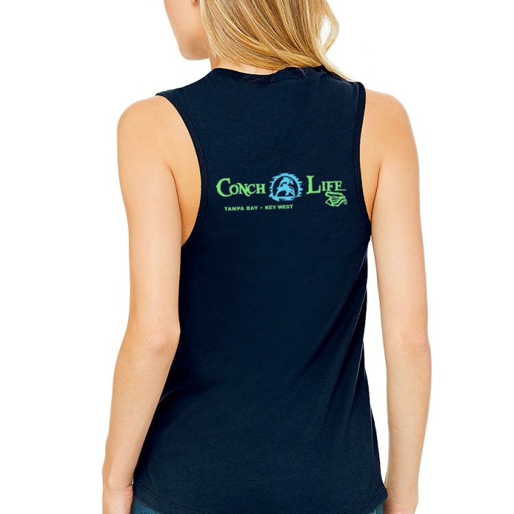 Navy Blue Dolphins Muscle Tank