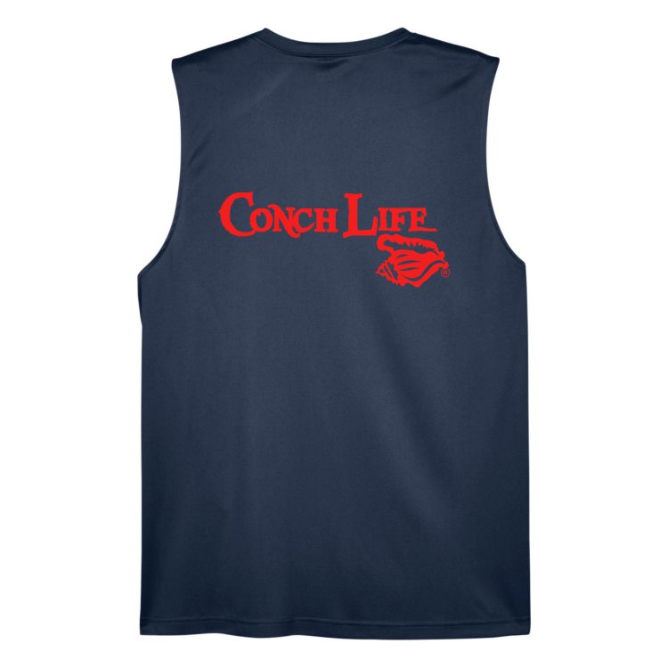 Dri-Fit Navy Mens Muscle Tank with Red ConchLife Shell Logo