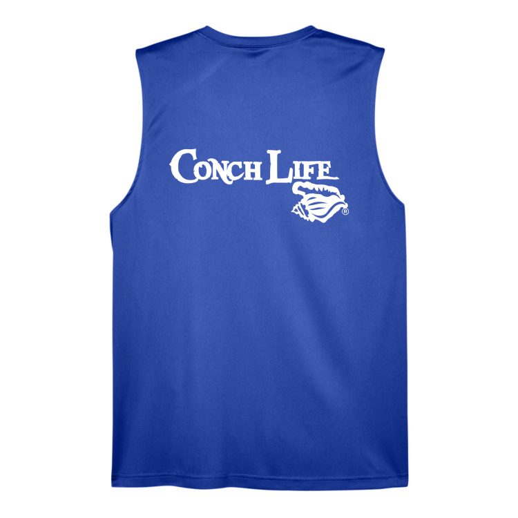 Dri-Fit Sport Royal Mens Muscle Tank with White ConchLife Shell Logo
